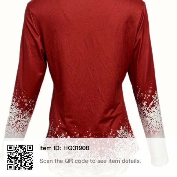 Christmas Graphic Print V Neck T-Shirt - Picture 4 of 7